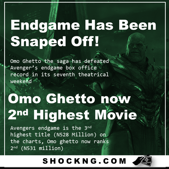 omo ghetto the saga has beaten endgame domestic record - Omo Ghetto The Saga Beats Endgame Domestic Box Office Record