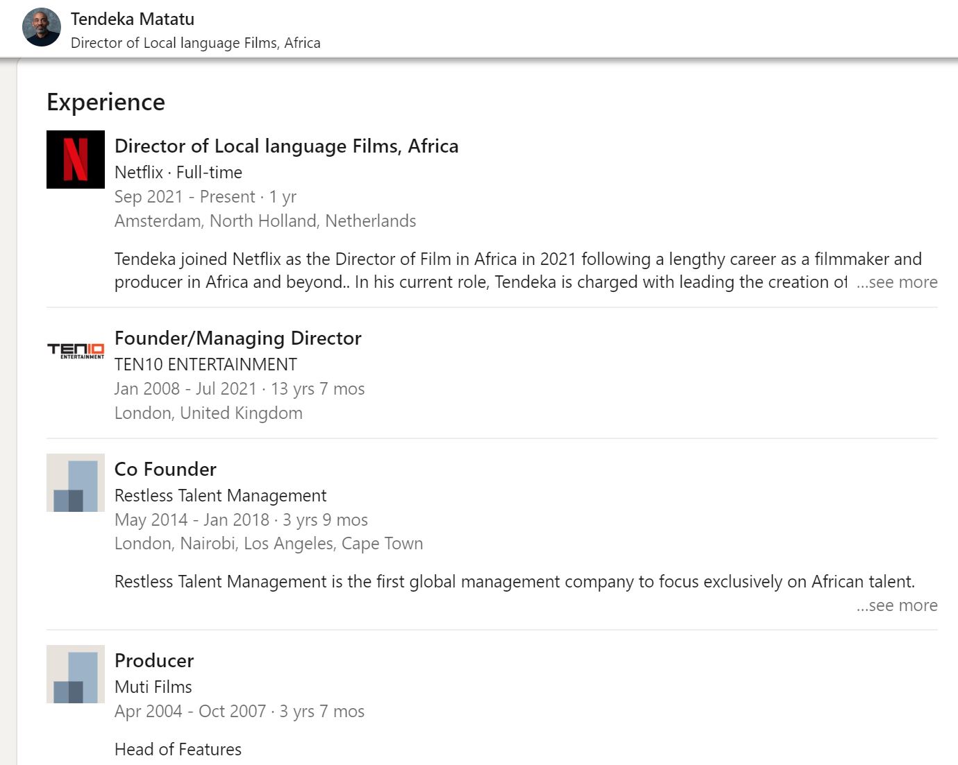 tendeka profile - The Many Paths To Yes: Owned, Co-Pro's and Licensing - Understand Netflix's Lingo To Populating Its Library