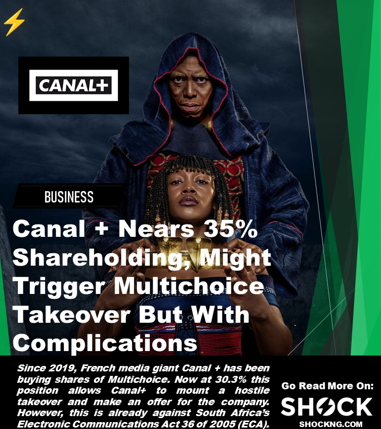 Canal plus might takeover multihcoice 2023 - Canal + Nears 35% Shareholding, Might Trigger Multichoice Takeover But With Complications