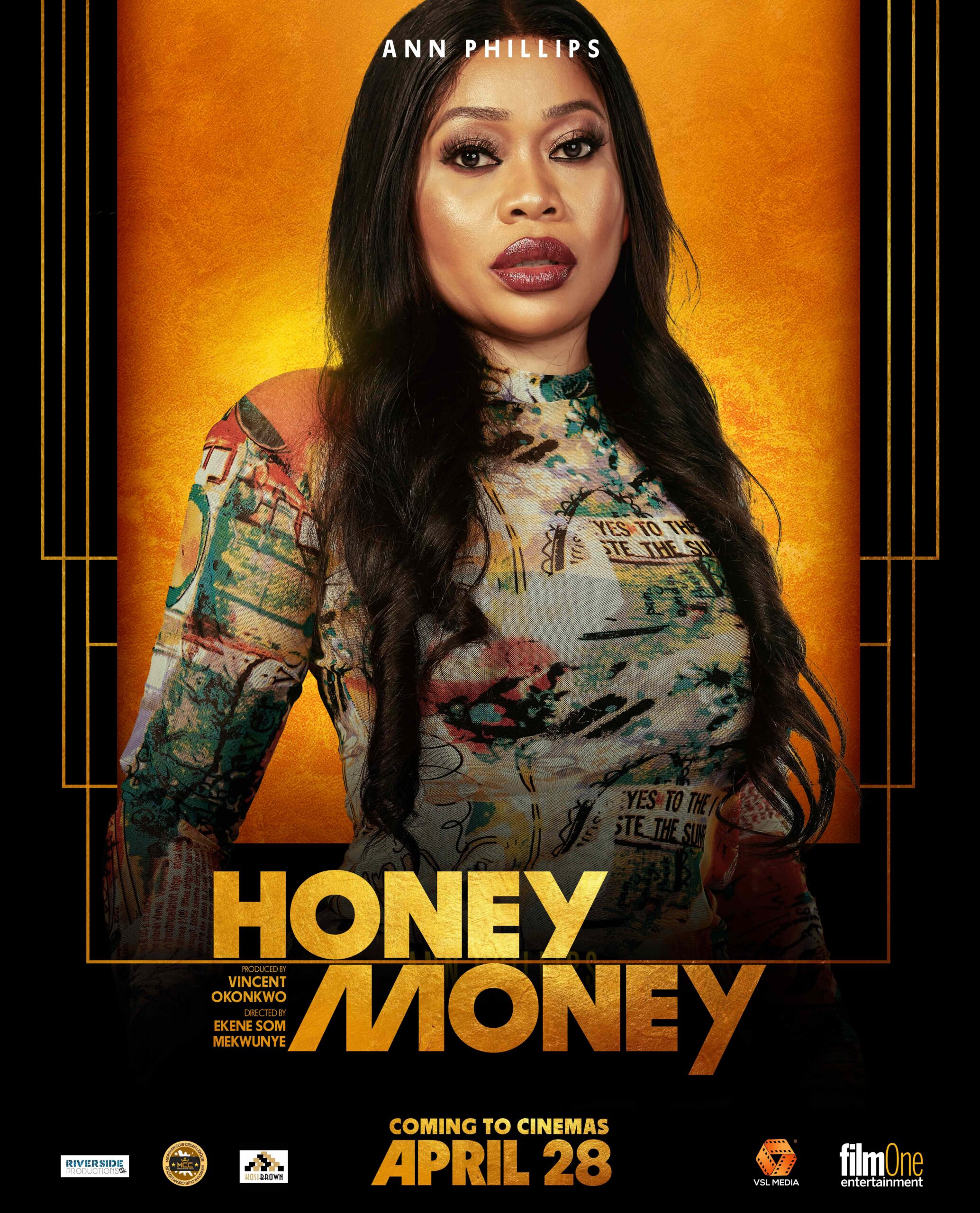 Character poster ANN Blk  scaled - New "Honey Money" Posters Reveal Closer Character First Looks