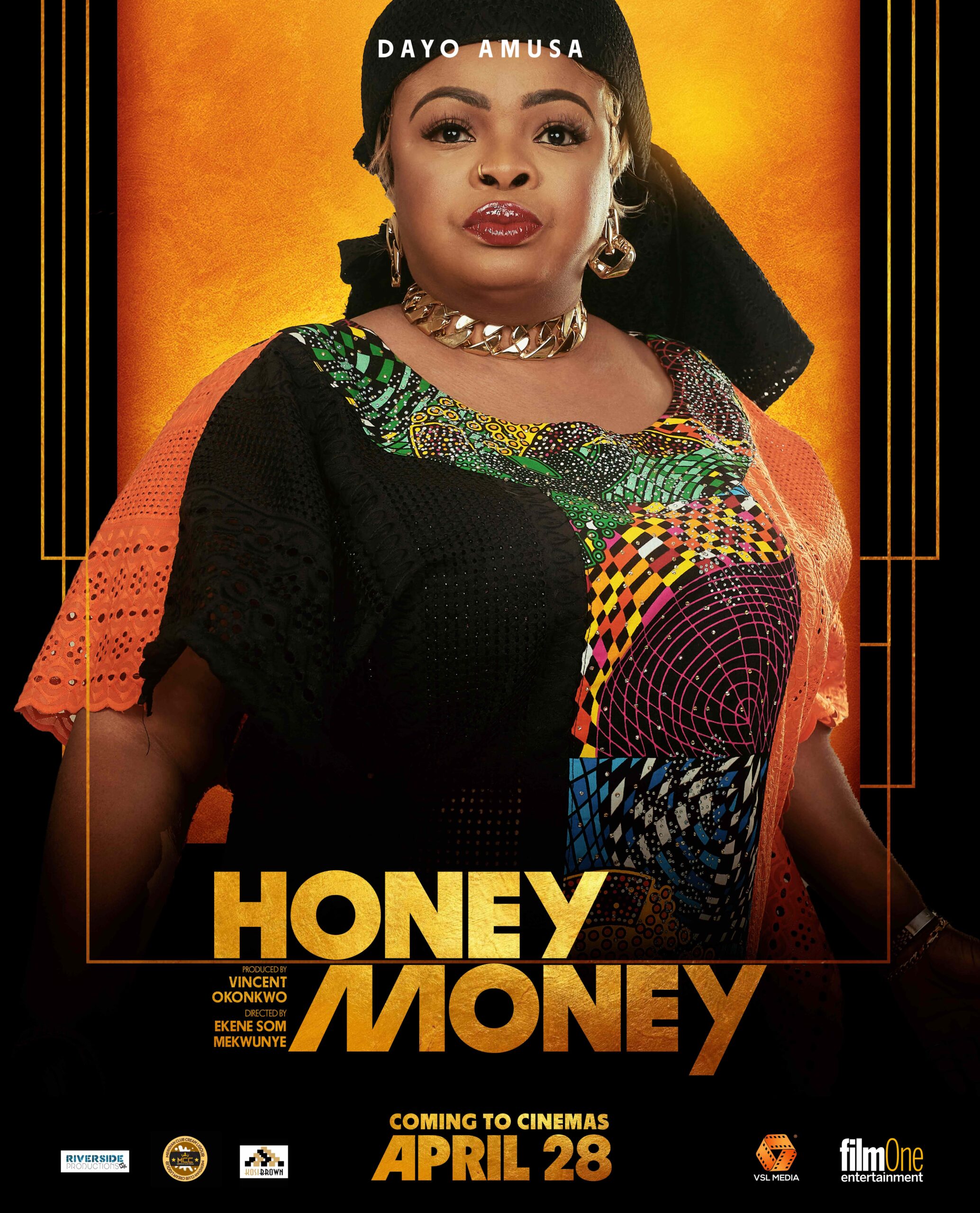 Character poster DAYO Blk  scaled - New "Honey Money" Posters Reveal Closer Character First Looks