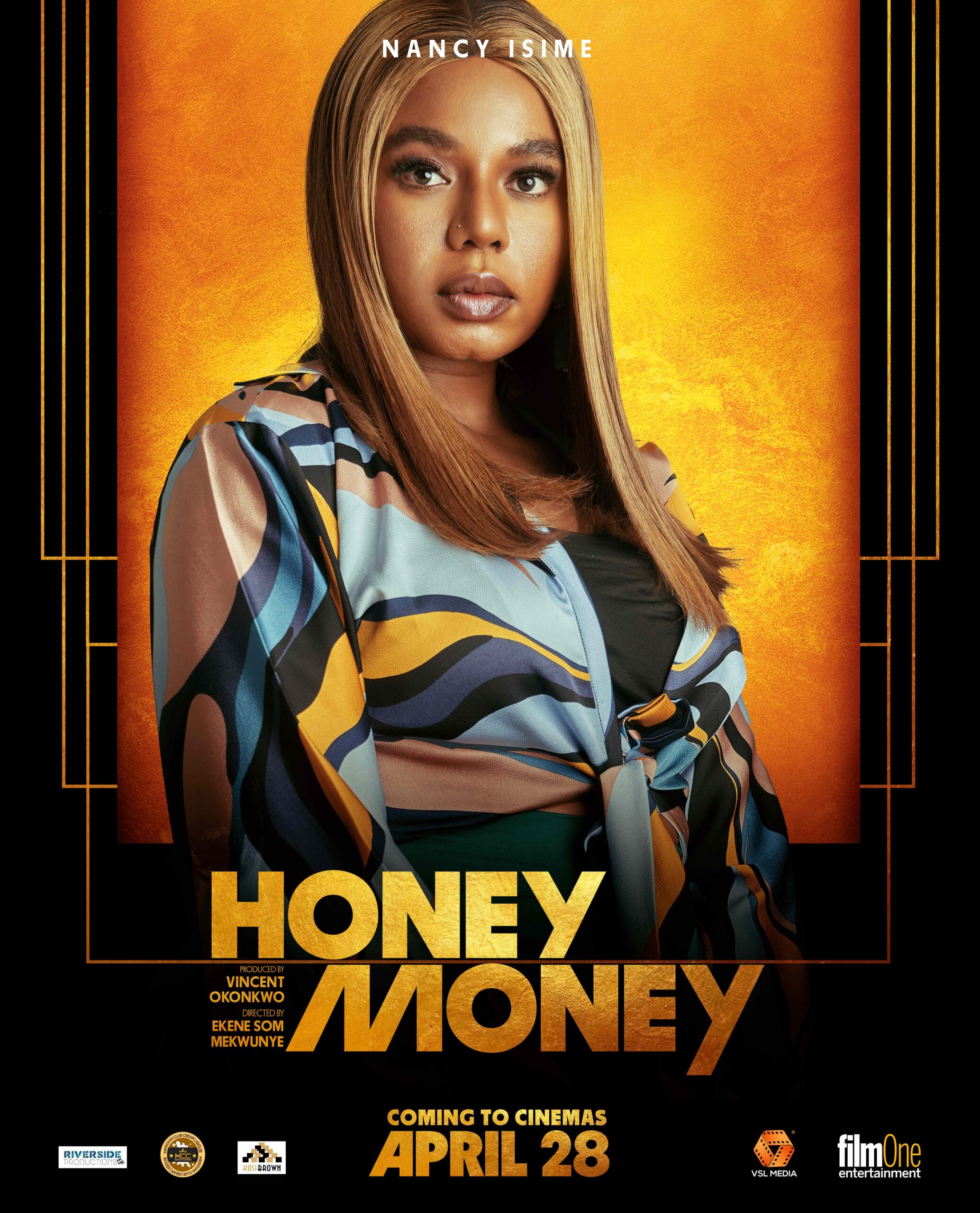 Character poster NANCY Blk  scaled - New "Honey Money" Posters Reveal Closer Character First Looks