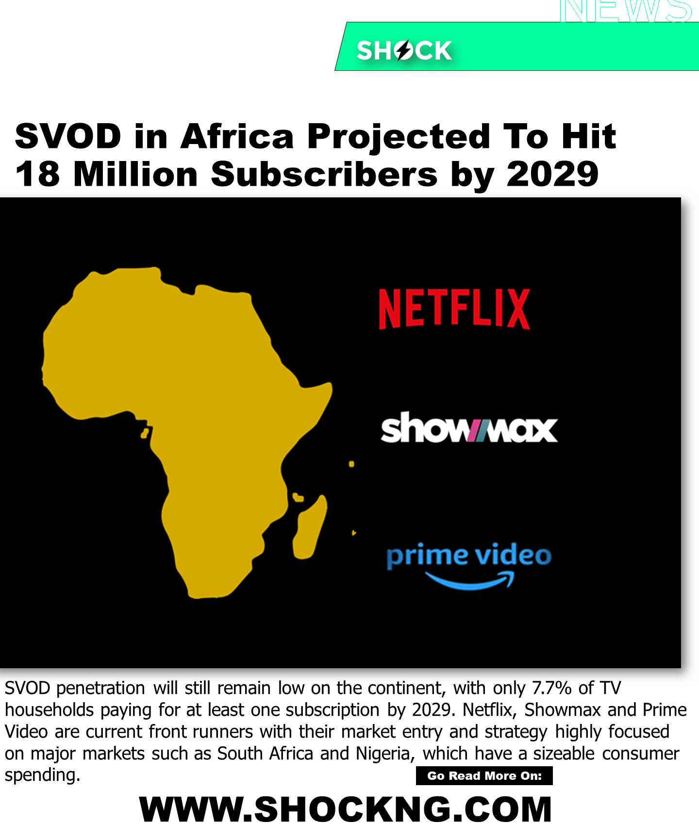 Nigerian Netflix Prime Video Originals - SVOD in Africa Projected To Hit 18 Million Subscribers by 2029