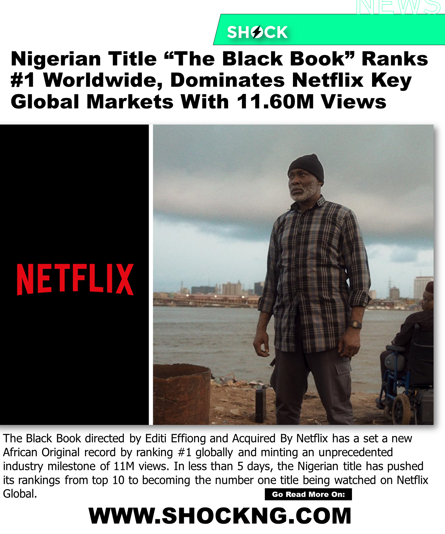 Netflix Black book Nollywood data - Nigerian Title “The Black Book” Ranks #1 Worldwide, Dominates Netflix Key Global Markets With 11.60M Views
