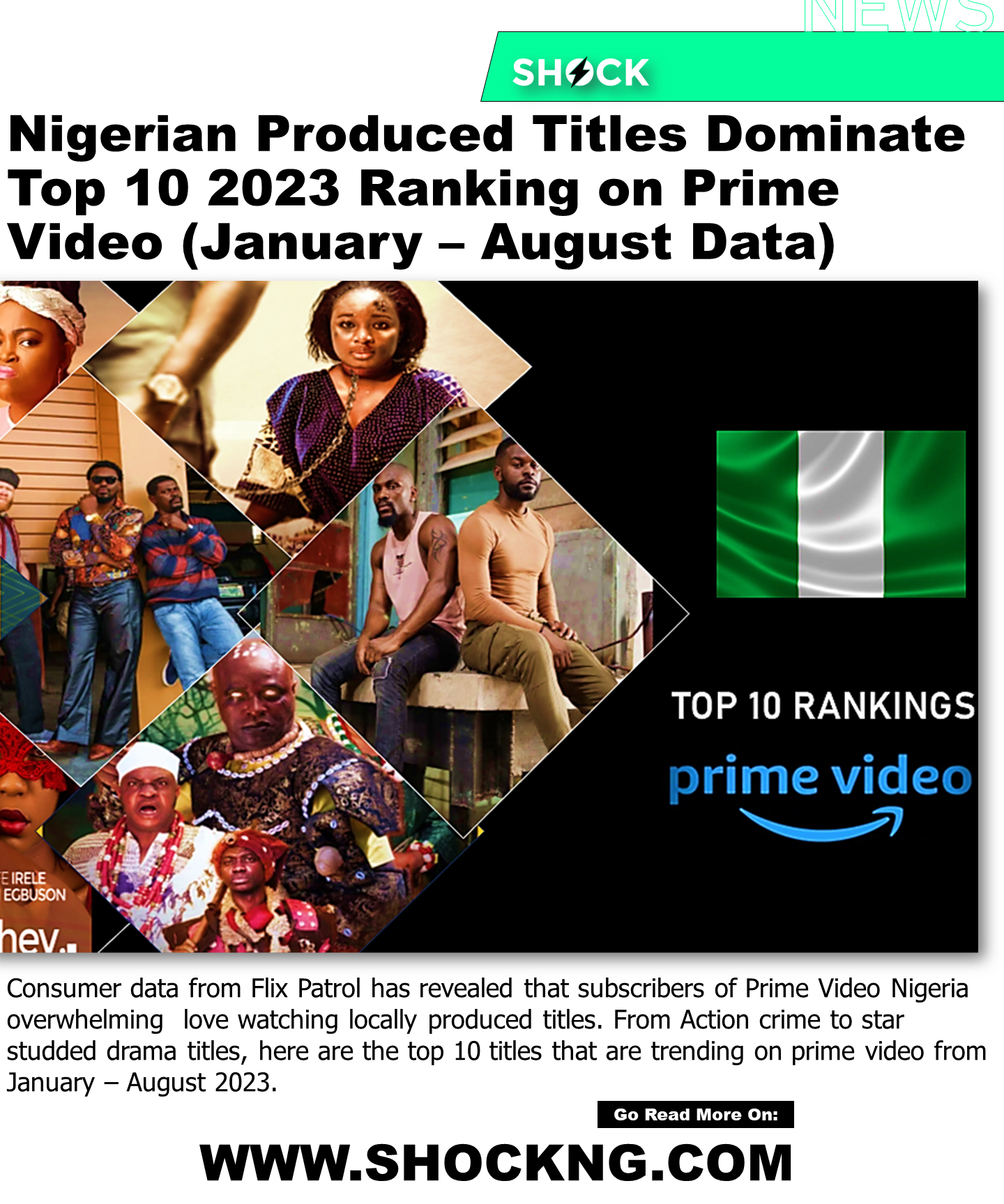 Top 10 Nollywood movies on prime video 2023 - Nigerian Movie Titles Dominate Top 10 2023 Ranking on Prime Video