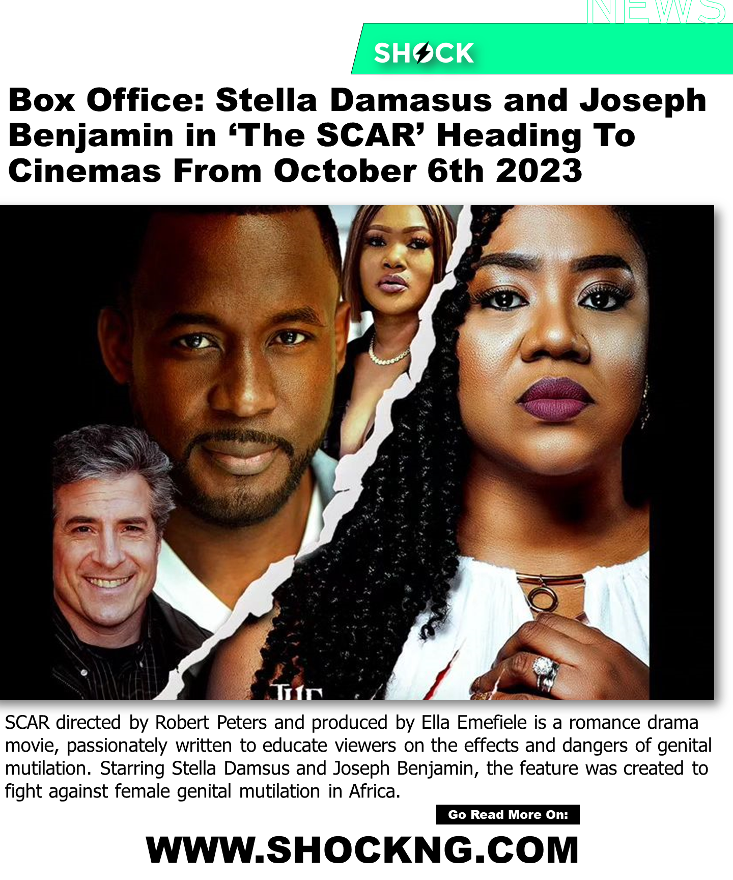 The Scar Movie in cinemas - Stella Damasus and Joseph Benjamin Star in ‘The SCAR’ heading to Cinemas October 6th