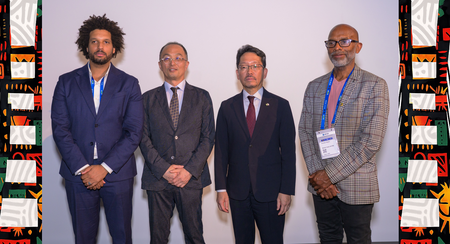 Japan Day at the 14th African International Film Festival (AFRIFF) L-R Jean Fall, Head of Production, Afriff Film & Content Market Masakazu Takahashi General manager, Japan Foundation Hideo Suzuki Ambassador of Japan to Nigeria Themba Sibeko Market Head, Afriff Film & Content Market (AFCM)